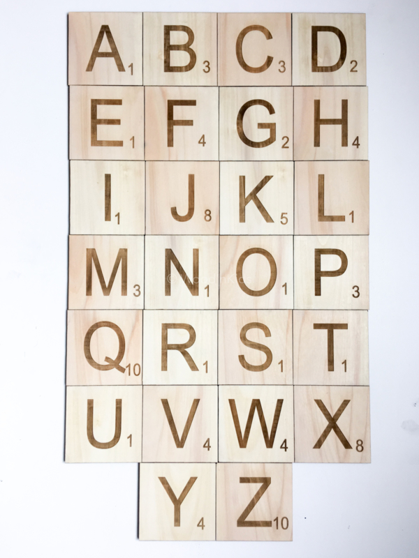 Houten letters | Scrabble (Speciale tekens: Geen) | Houten letters Wood'nKids