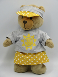 Zonneklep, shirt en rok v. Kiki