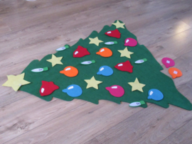 Kerstboom van vilt voor op de vloer + versieringen | 3mm dik