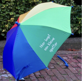 Kinderparaplu in regenboogkleuren