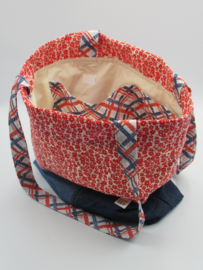 Tas / Schoudertas / Boodschappentas (rood/blauw)
