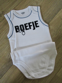 Romper Boefje in blauw/wit mt. 74/80