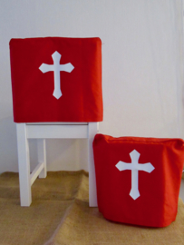 Rode stoelhoes v. IKEA stoel | Sint
