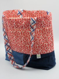 Tas / Schoudertas / Boodschappentas (rood/blauw)