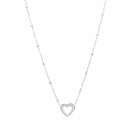 Necklace open heart silver