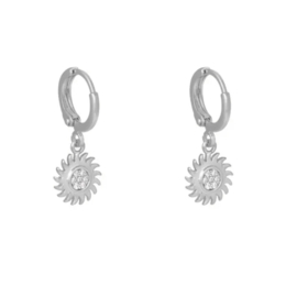 Earrings strass sun silver