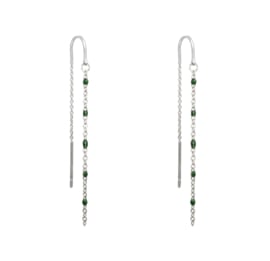 Earrings chain donna silver/green