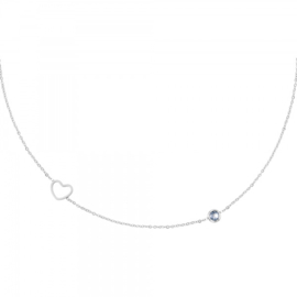 Birthstone necklace march silver/aquamarine