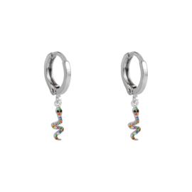 Earrings glamorous snake silver