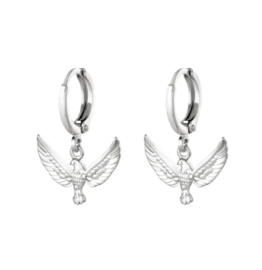 Earrings bird silver