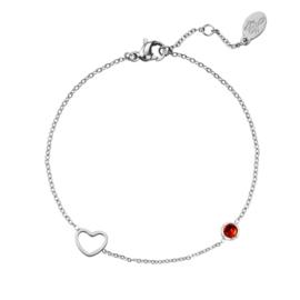 Birthstone bracelet january silver/garnet