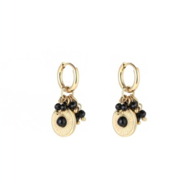 Earrings gold/black