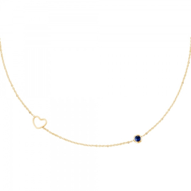 Birthstone necklace september gold/sapphire