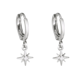 Earrings lustrous silver