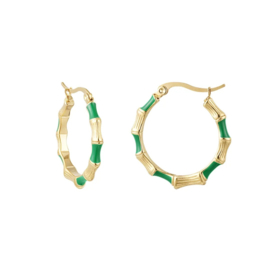 Earrings colored gold/green