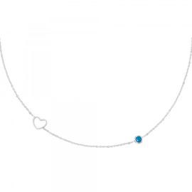 Birthstone necklace december silver/turquoise zircon