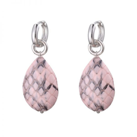 Earrings leather pink