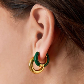 Earrings hoops green