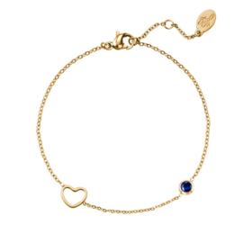 Birthstone bracelet september gold/sapphire