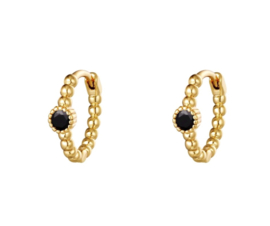 Earrings hoop gold/black