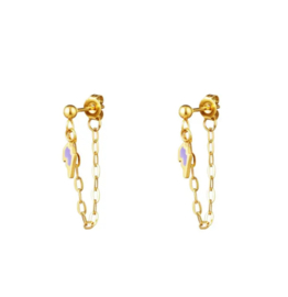 Earrings lightning gold/purple