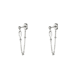 Earrings chain good life silver