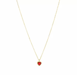 Necklace zirkonia gold/red