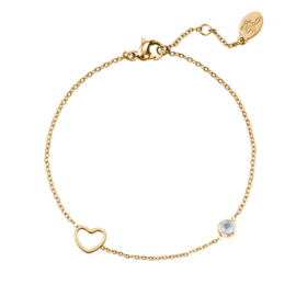 Birthstone bracelet june gold/moonstone