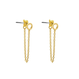 Earrings chain circle gold