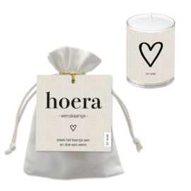 Wenskaarsje "hoera"