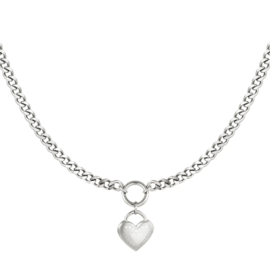 Necklace chuncky heart silver