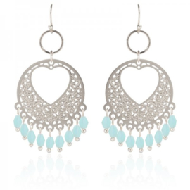 Earrings missy zilver/blauw