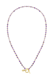 Necklace hematiet purple/gold