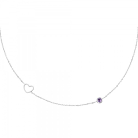 Birthstone necklace february silver/amethyst