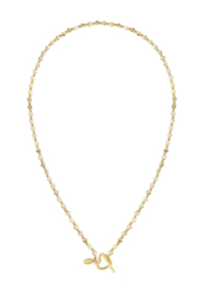 Necklace hematiet beige/gold