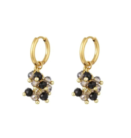 Earrings black and gold