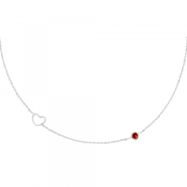 Birthstone necklace january silver/garnet