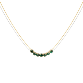 Necklace green gold/silver