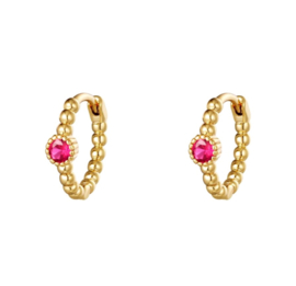 Earrings hoop gold/pink