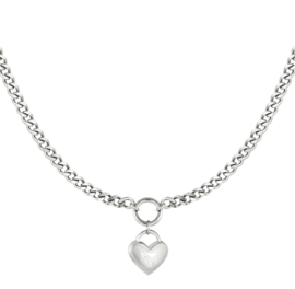 Necklace chuncky heart silver