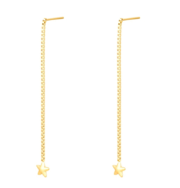 Earrings star chain gold