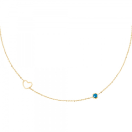 Birthstone necklace december gold/turquoise zircon