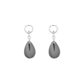 Earrings pearl dark grey