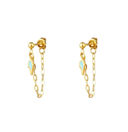 Earrings lightning gold/blue