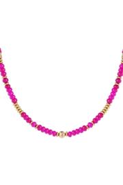 Necklace nature stones fuchsia