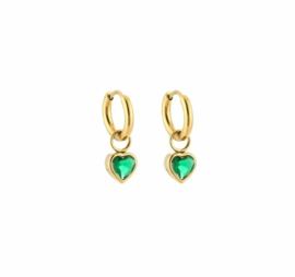 Earrings zirkonia gold/green