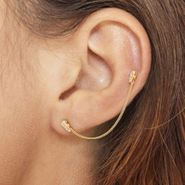 Oorbel Double zircon