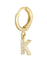 Oorbel Initial A/Z goud - one piece