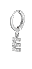 Oorbel Initial A/Z zilver - one piece