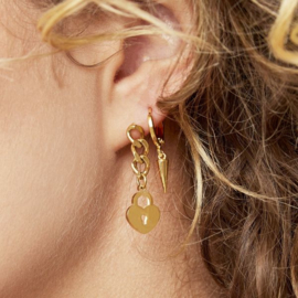 Oorbel Locked heart chain